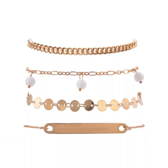 ๐HP๐Gorgeous 4-layer Gold Bracelet Anklet - Picture 2 of 10